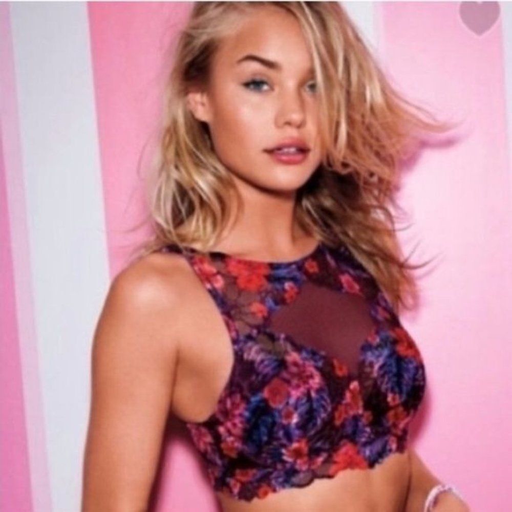 Victoria Secret Pink Lace Push Up Bralette Bra Small